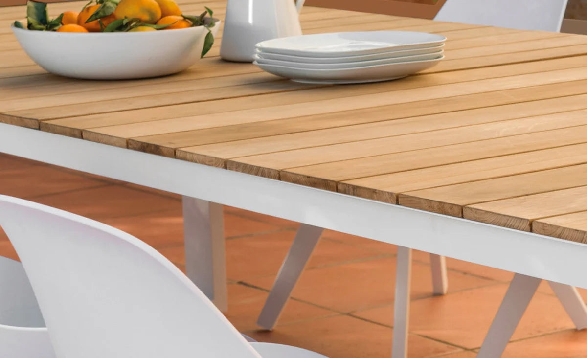 High-end teak and aluminum garden table - COMO 200CM